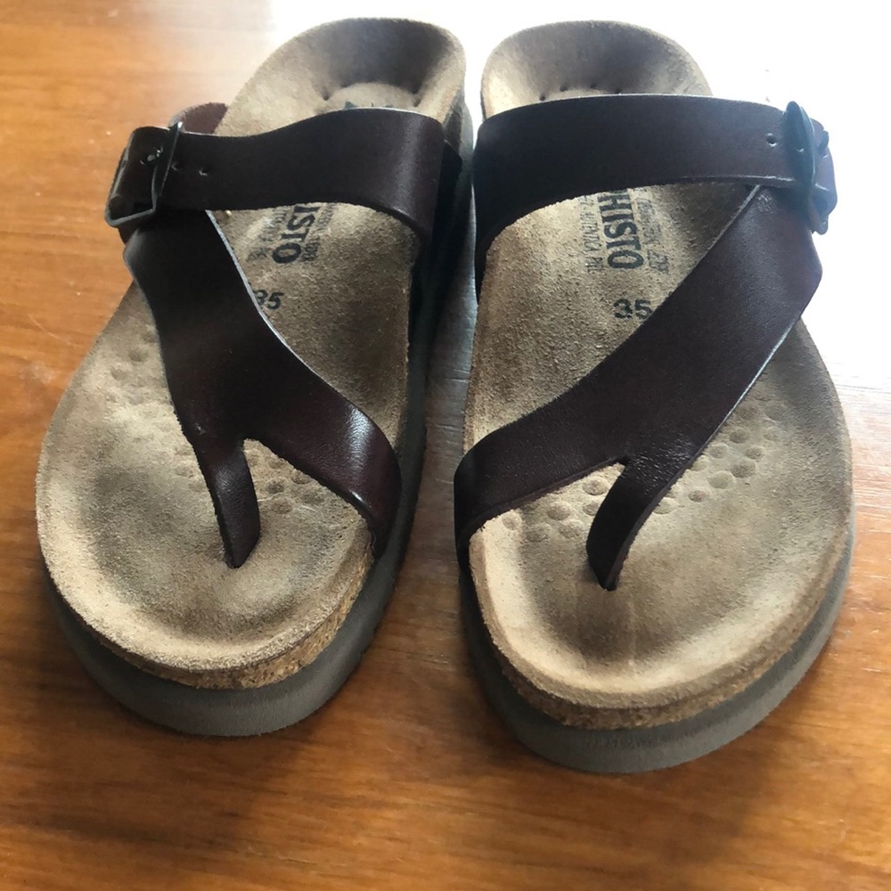 Mephisto brown leather sandals. Brand new. Size 5.